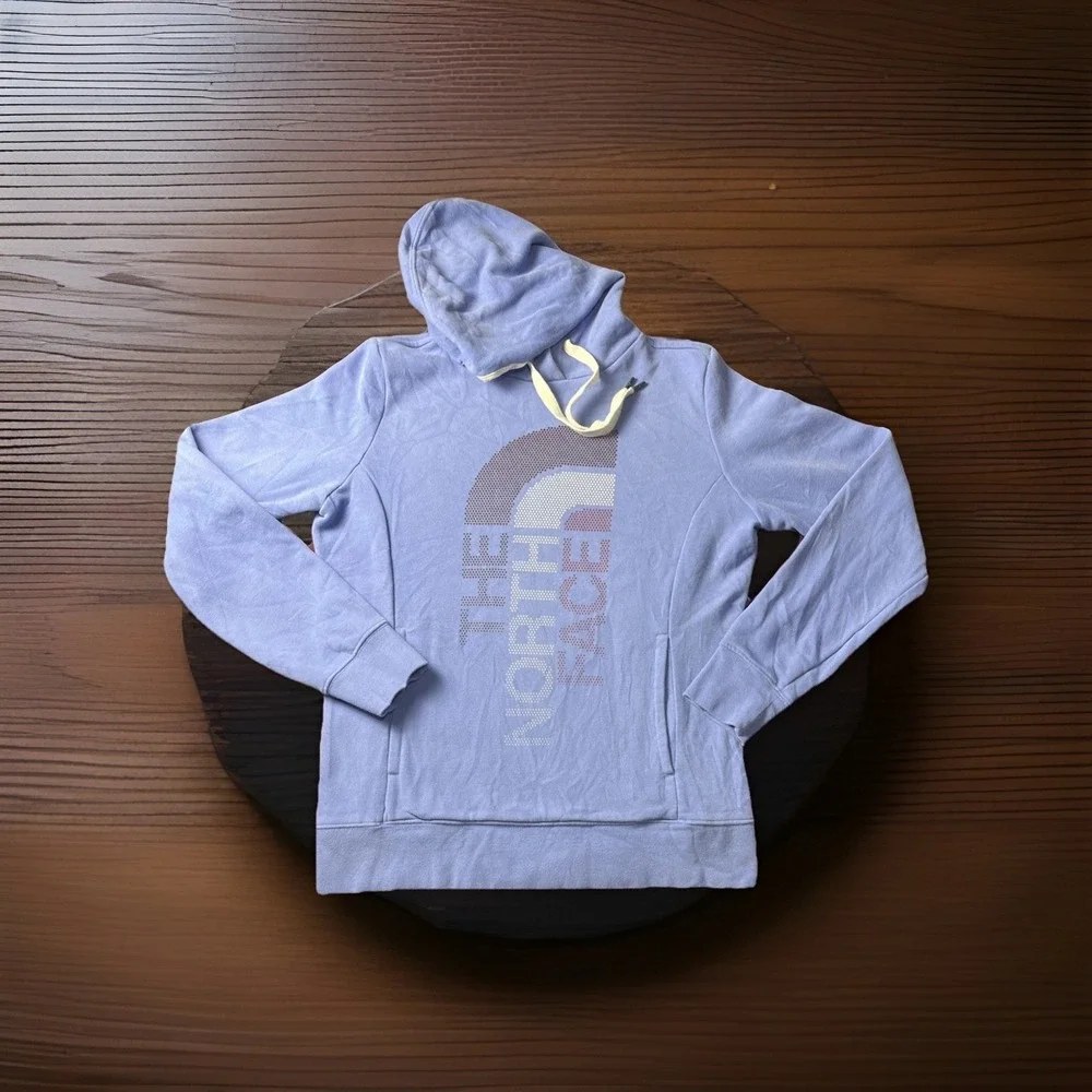 The North Face Hoodie Blue Pullover Graphic Logo Sweatshirt Mens S